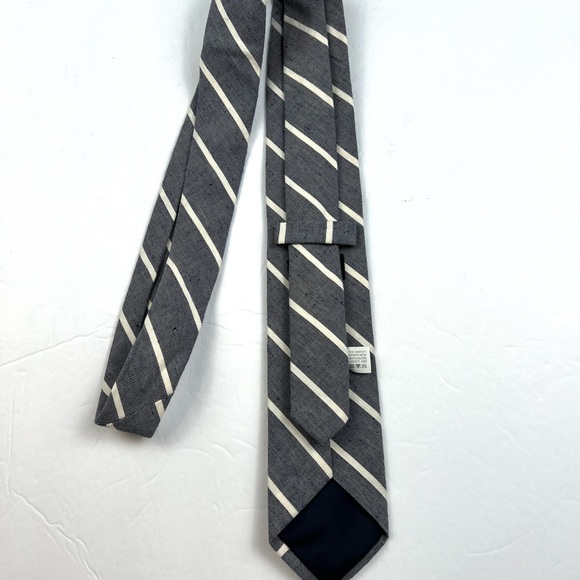 J. Crew Linen Cotton Nautical Stripe Men’s Tie Navy & White O/S Professional - Picture 3 of 7